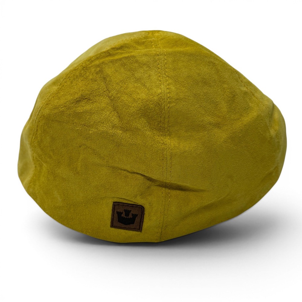 Goorin Bros Mens Mustard Yellow Genuine Suede Flat Cap Ivy Driving Hat Large USA - Picture 4 of 9